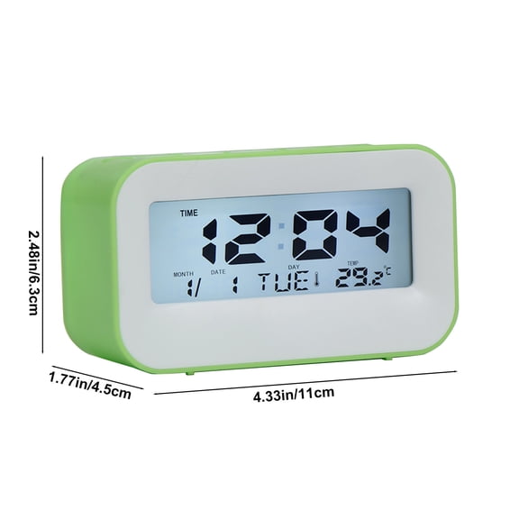 Bwiyojiz Home, Garden & Tools Gadgets Kitchen Dining Simples Display Alarm Clock Student Wake-up Electronic White Backlight Perpetual Calendar, Gifts for Friend, Green