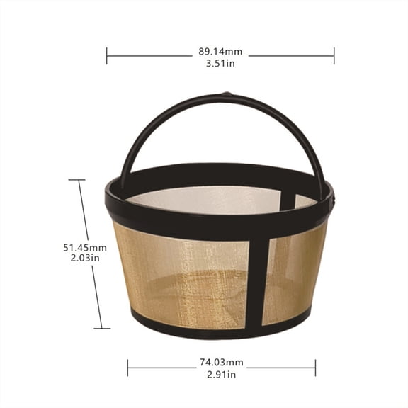 Bwiyojiz Home, Garden & Tools Gadgets Kitchen Dining Stainless Steel Coffee Filter 4 6 Cup Basket Reusable Metal for Mainstream Maker and Independent Use, Gifts for Friend, Brown