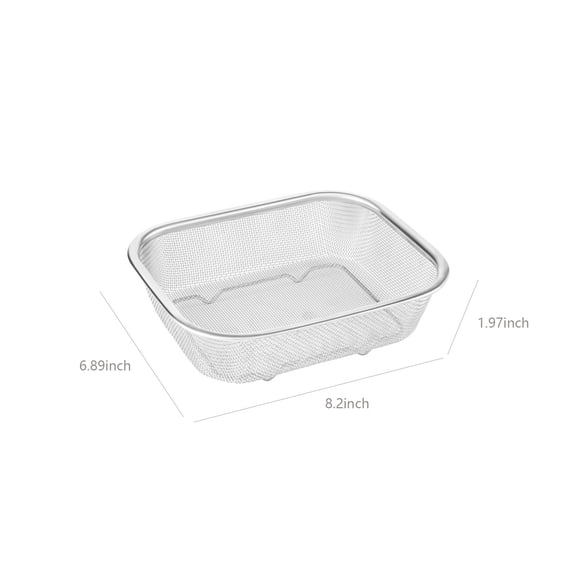 Bwiyojiz Home, Garden & Tools Gadgets Kitchen Dining Stainless Steel Colander Strainer Rectangle Mesh Oil Basket French Fries Frying Food Table Serving Drainer Sink for Vegetable Fruit