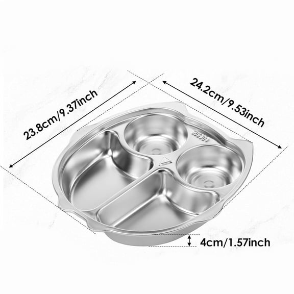 Bwiyojiz Home, Garden & Tools Gadgets Kitchen Dining Stainless Steel Divided Plates Meal Tray Sections Dinner Dishs for Babies Toddlers and Eating Food Car Shape Safe Funs Nons-Toxics Cute Diet