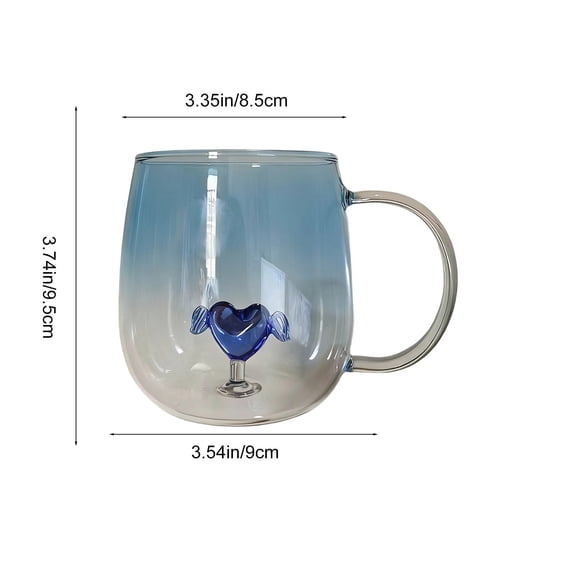 Bwiyojiz Home, Garden & Tools Gadgets Kitchen Dining Valentines Day Heart-shaped Couple's Tea Cup Ideal Gifts for Women Gift Opening Activities, Gifts for Family, Blue