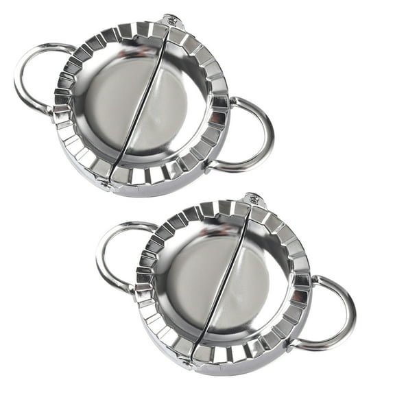 Bwiyojiz Home, Garden & Tools Kitchen Dining Entertaining Count 2pcs Stainless Steel Dumpling Maker Press Molds Wontons Easy Wrappers Tool Dough Cutter Pie, Gifts for Her