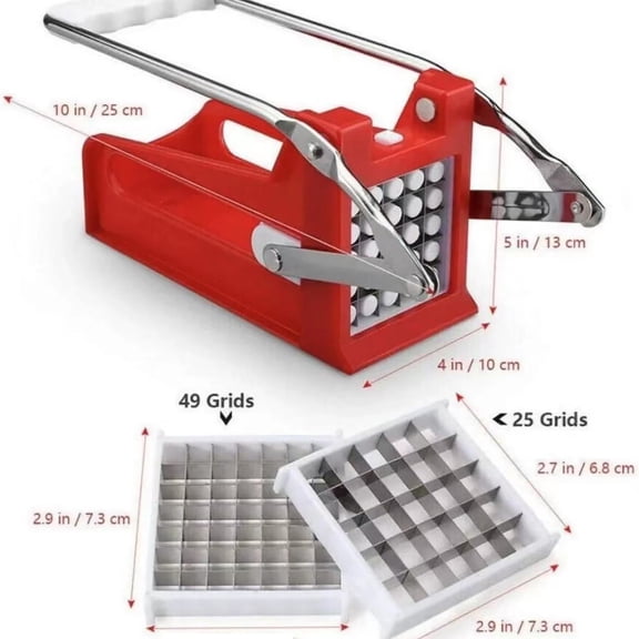 Bwiyojiz Home, Garden & Tools Kitchen Dining Entertaining Potato Chipper, Plastic Stainless Steel, 3-in-1 Peeler and Fruit (Red), Gifts for Yourself, Red