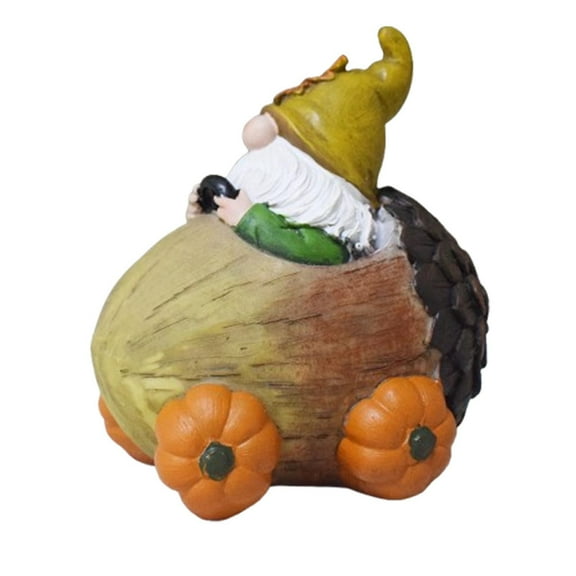 Bwiyojiz House Decor Decoration Ornaments Gnome Statue Car with Pumpkin Wheel Garden Figurine Happy Fall, Gifts for Sister