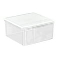 thumbnail image 1 of Bwiyojiz Kitchen Accessories 8.46x8.46x3.93" Stackable Refrigerator Cooler Sealed with Lid Organizer Snacks Nut Box Food Storage Transparent, Gifts for Her, White, 1 of 7