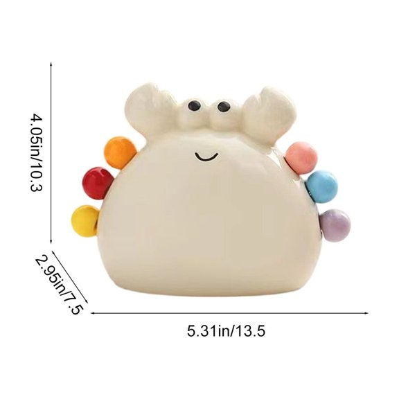 Bwiyojiz Kitchen & Dining Cute Crab Fruit Fork Set with Stainless Steel Small Dessert Forks and Ceramic Bracket Six Picks for Safe Party Appetizers, Gifts for Yourself