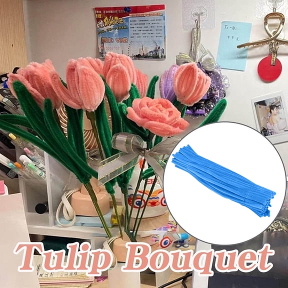 Bwiyojiz Living Room Decor Accessories Count 100pcs 100 Pieces Pipe Cleaners Candy Color Set for DIY Arts Crafts Decorations, Gifts for Sister