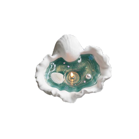 Bwiyojiz Living Room Decor Candles & Home Fragrance Conch Soy Wax Gel Candle with Essential Oil Natural Theme Scented Take You to a Shore Desktop Decoration Gifts, Gifts for Yourelf, Green