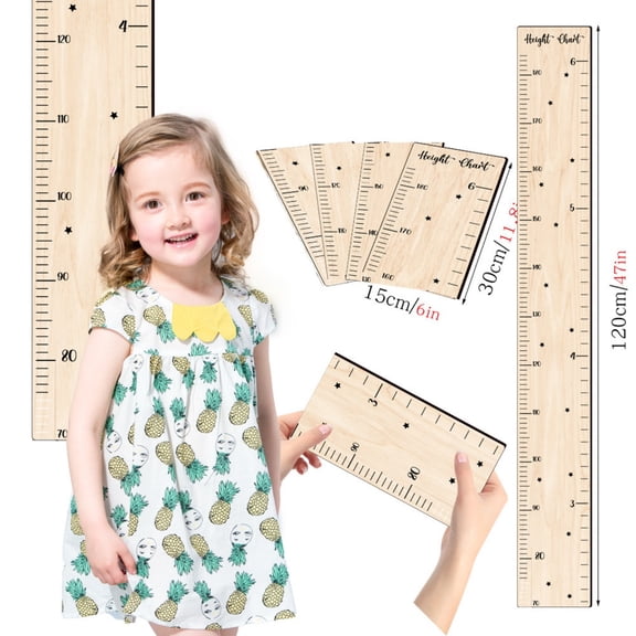 Bwiyojiz Office Decor Wall Stickers Count 4pcs Style Wooden Growth Chart Ruler for Boys And, Gifts for Her