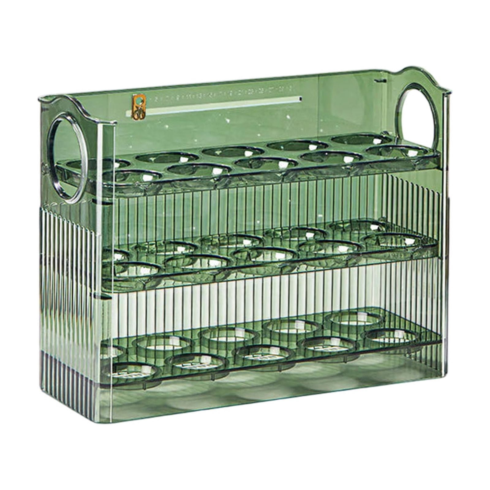 Bwiyojiz Organizers and Storage, Egg Storage Box Refrigerator Side Door Storage Rack Kitchen Egg Tray Fresh Keeping Box Egg Box with Automatic Rebounds on The Side, Man Gifts