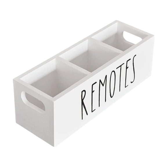 Bwiyojiz Organizers and Storage, 3 Compartment Remote Control Organizer Box With Handle For TV DVD BluRay Media Player And Other Control