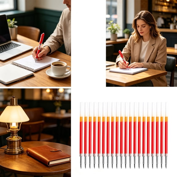 Bwiyojiz Push-button Gel Pen 0.5mm Push-button Ink Pen Black Exam Pen Red Spring Push-button Ink Pen 40ml