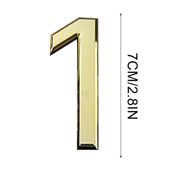 Bwiyojiz Room Decor Accessories 3 Inch Gold Modern House Numbers Mailbox 0-9 Self-Adhesive Street Door Home Address Metal for Outside or Inside Signs Easy Install, Gifts for Her, Gold
