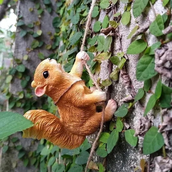Bwiyojiz Room Decor Decoration Ornaments Climbing Little Squirrels Flower Pot Hanger Balcony Garden Outdoor, Gifts for Friend