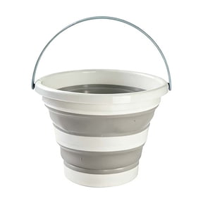 Bwiyojiz Silicone Water Bucket, Foldable Portable Basin for Camping, Fishing, Car, Pet, 9.25 Inch