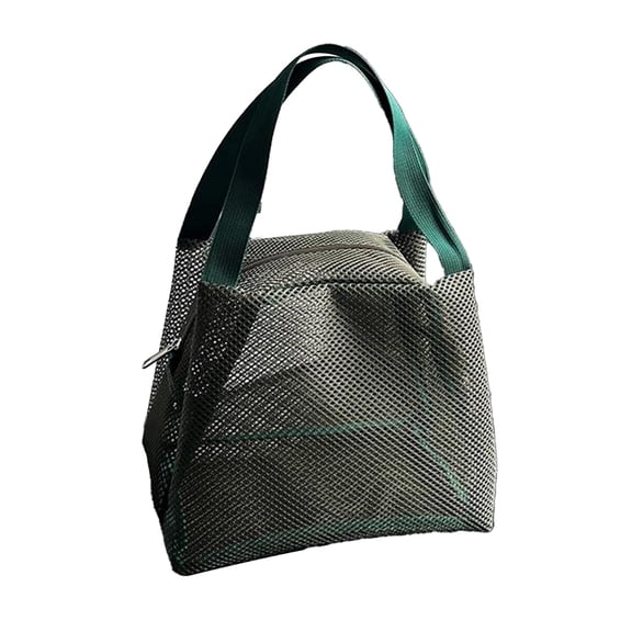 Bwiyojiz Storage & Organization 10.24x7.09x15.75" Mesh Yarn Wash Bag Outdoor Breathable Visual Cosmetic Portable Large Capacity Beach Easy Handheld, Gifts for Sister, Green