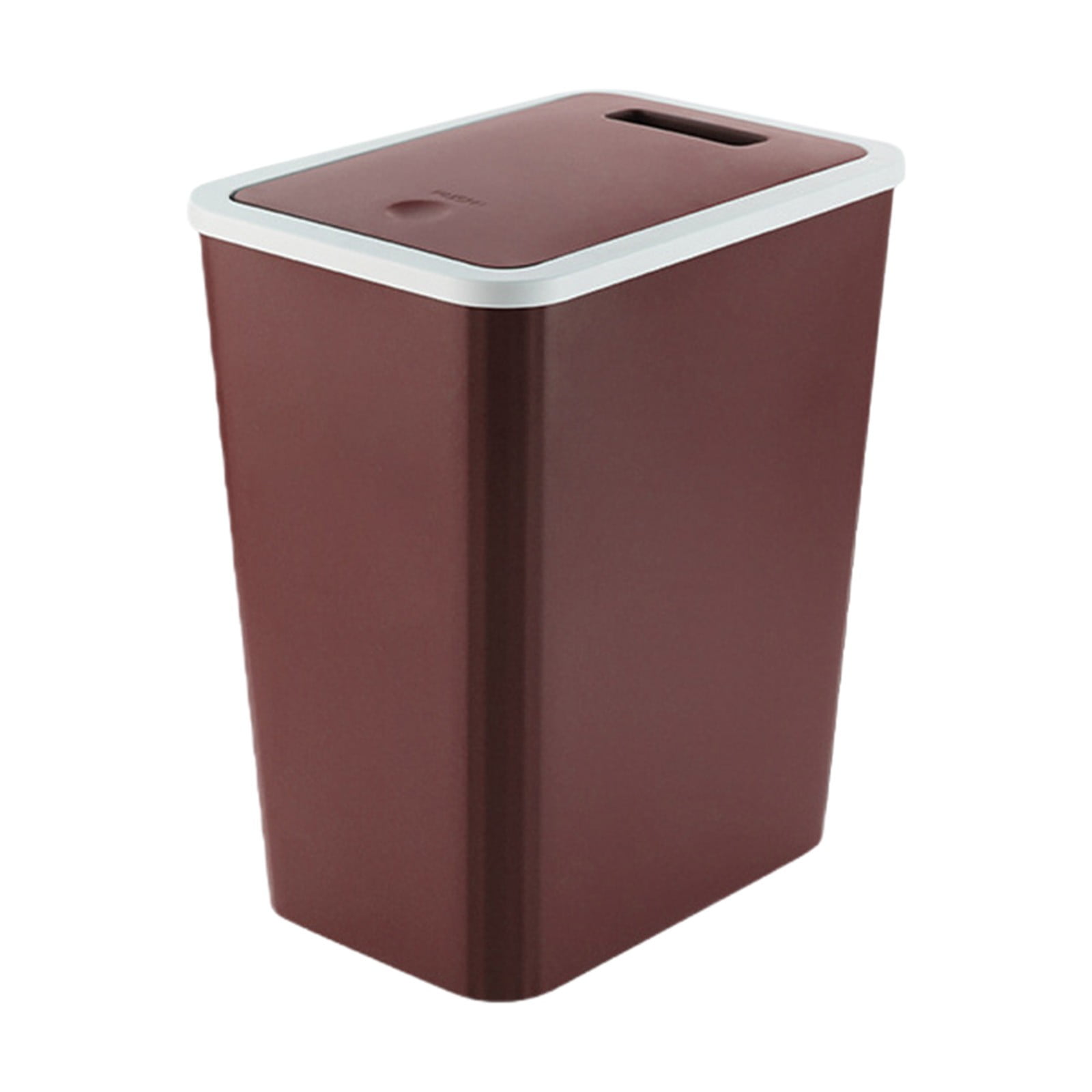 Bwiyojiz Storage & Organization 12x10.03x7.28" Bathroom Trash Can with Lid Garbage Press Plastic Wastebasket Popup for Toilet Office Bedroom Living Room, Gifts for Women, Brown