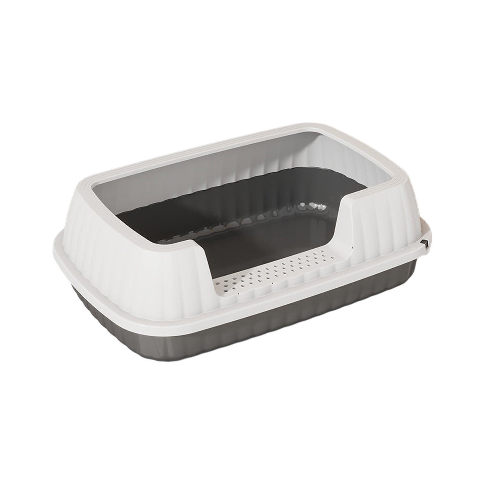 Bwiyojiz Storage & Organization 14.37x10.63x4.72" Semi Enclosed High Bar Litter Box with Splashs Proof Designs Provides Ample Space for Cats Includes Shovel Kittens, Gifts for Sisters, Gray
