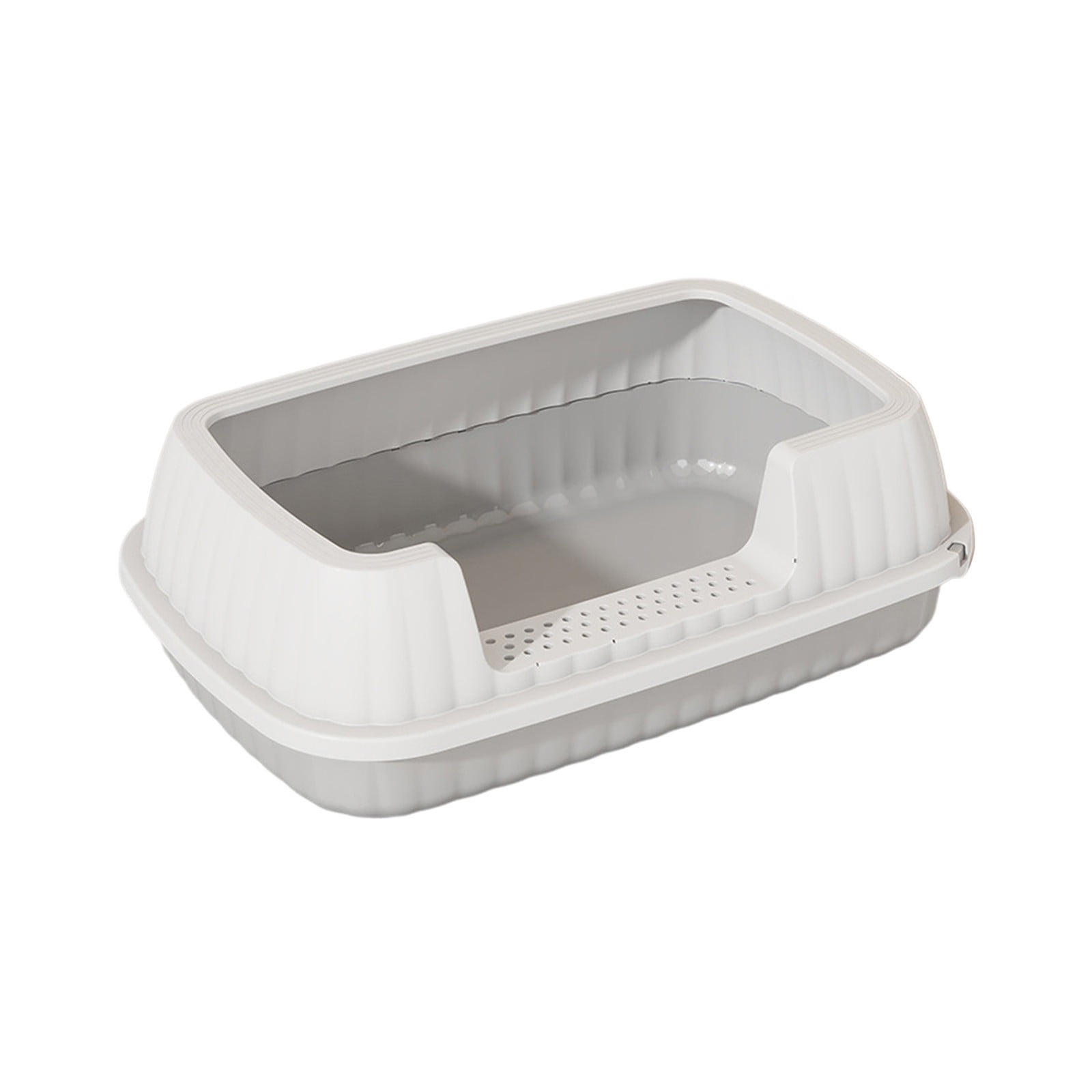 Bwiyojiz Storage & Organization 14.37x10.63x4.72" Semi Enclosed High Bar Litter Box with Splashs Proof Designs Provides Ample Space for Cats Includes Shovel Kittens, Gifts for Friend, Gray