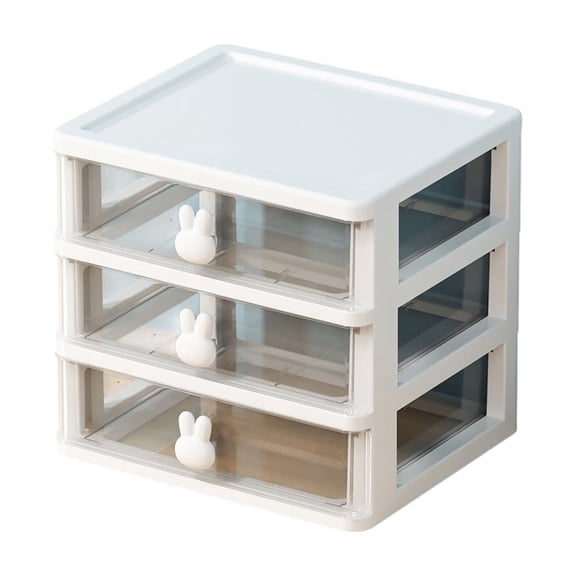 Bwiyojiz Storage & Organization 6.69x5.71x6.3" Desktop Box Drawer Style Student Multifunctional Cosmetics Jewelry Stationery Organizing Rack, Gifts for Sister, Clear