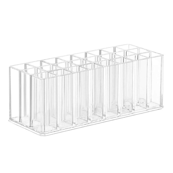Bwiyojiz Storage & Organization 8.27x3.34x3.15" Clothing Wardrobe 24 Slots Lipstick Organizer, Acrylic Makeup Organizer Clear Lipgloss Display for Lipstick, Brushes, Bottles, Gifts for Sisters, Clear