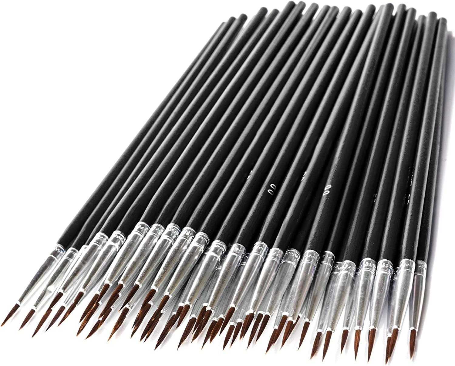 Bwlky Detail Brushes, 60Pcs Very Small Paint Brushes Fine Tip Paint Brushes Set Size00 Paint Brushes Kit for Nail Art Model Craft Painting and Small Hobby, Black