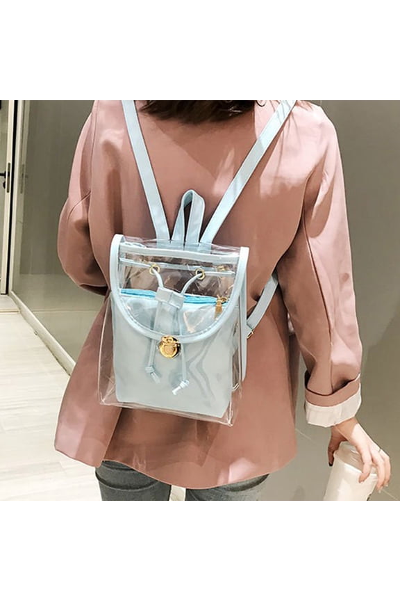 Bag for Women, Transparent Backpack/Handbag, Transparent Multipurpose Travel Bag, Transparent Vinyl Travel Bag, Ball Game Concert Transparent Backpack With An Opaque, Family Gifts