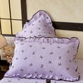 thumbnail image 1 of Bwomeauty Bedroom Decor, Category A Cloud-feel Double-layered Yarn-lined Cottons-edged Pillowcase Bow-print Pillowcase Soft And Comfortable Pillowcase Home Bedding Decoration, Family Gifts, 1 of 6