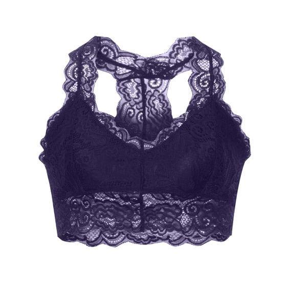 Bwomeauty Bralettes for Women Lace Bra V-Neck Basic Cami Comfy Everyday Wirefree Crop Top, Size S