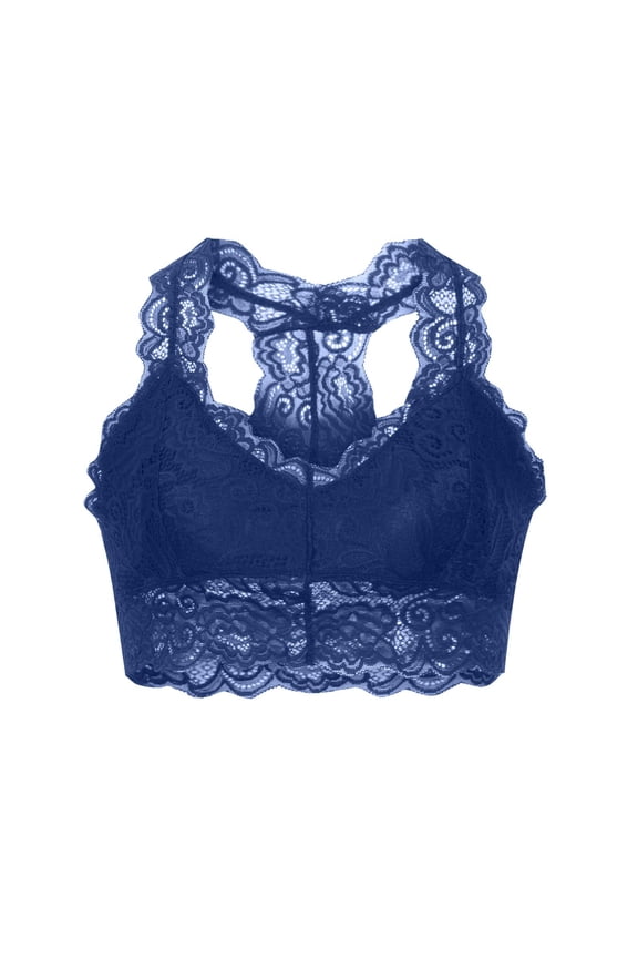 Bralettes for Women Lace Bra V-Neck Basic Cami Comfy Everyday Wirefree Crop Top, Size XL