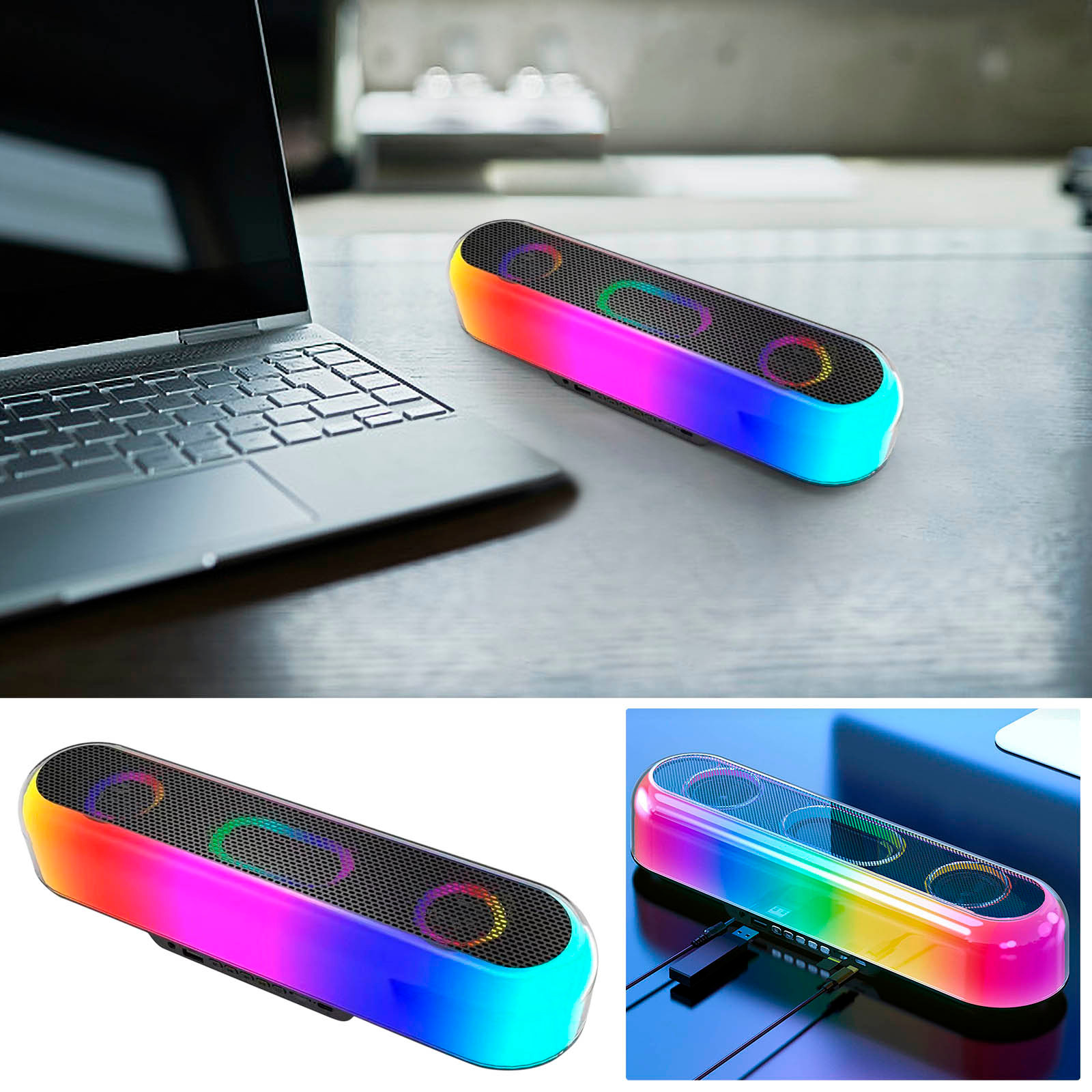 Bwomeauty Christmas Clearance, 2023 Colorful Lighting Bluetooth Speaker