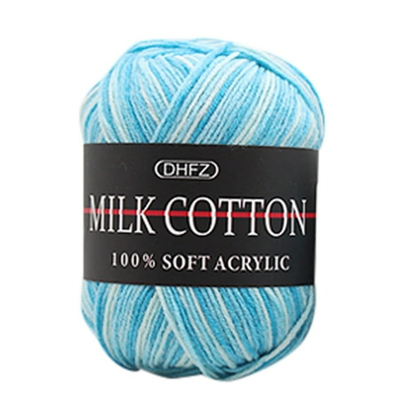 Bwomeauty Colorful Hand Knitting 50g Knitting Crochet Milk Soft Baby Cotton Wool Yarn Blue on Clearance