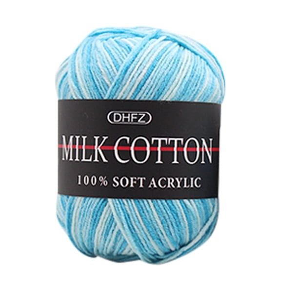 Bwomeauty Colorful Hand Knitting 50g Knitting Crochet Milk Soft Baby Cotton Wool Yarn Blue on Clearance