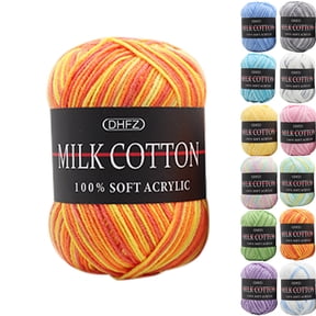 Bwomeauty Colorful Hand Knitting 50g Knitting Crochet Milk Soft Baby Cotton Wool Yarn Orange on