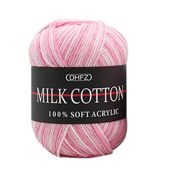 Bwomeauty Colorful Hand Knitting 50g Knitting Crochet Milk Soft Baby Cotton Wool Yarn Pink on Clearance