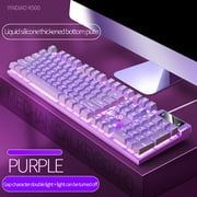 Bwomeauty Gaming Keyboard USB Wired Floating Keyboard, Ergonomic Water Mechanical Feeling Keyboard, Ultra-Slim LED Backlit Keyboard For Desktop, Purple on Clearance