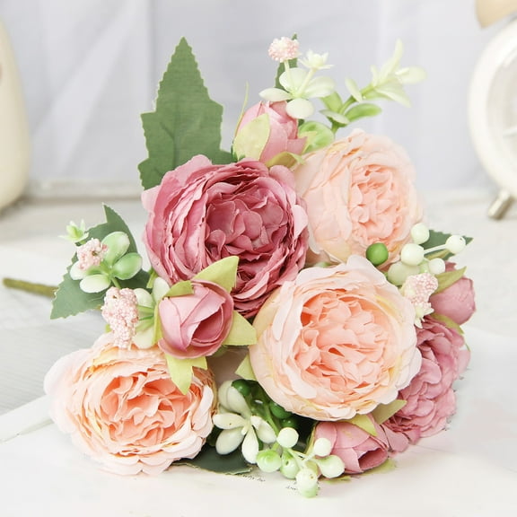 Bwomeauty Home Decor, Beautiful Artificial Silk Fake Flowers Wedding Valentines Bouquet Bridal Decor, Women Gifts