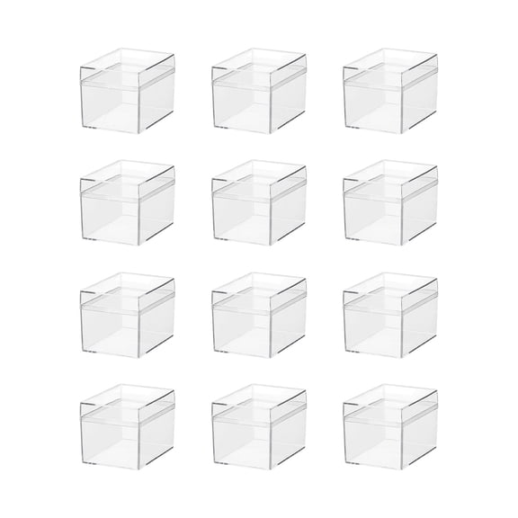 Bwomeauty Home Organization, Transparent Square Plastic Box With Lid Small Storage Candy Jewelry Packaging Storage Box Display Box 12pcs, Birthday Gifts