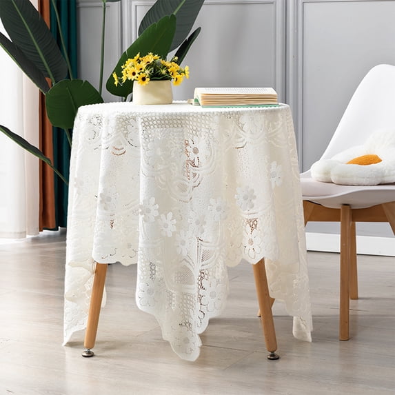 Bwomeauty 23.62x23.62inch Lace Tablecloth for Dining Table Wedding Party