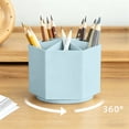 thumbnail image 1 of Bwomeauty Office Products, 1pc 360 Degree Rotating Pen Holders 6 Compartments Large Capacity Desk Organizer Stationery Storage For Office Home Study Desk Accessories Supplies, Teacher Gifts, 1 of 6
