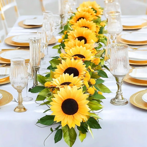 Bwomeauty Room Decor, 7.6FT Sunflower Decorative Vines For Front Door Decorations Spring Assorted Branches Flower Decorations Colorful Indoor Outdoor Home Decor Patio Porches, Home Gifts