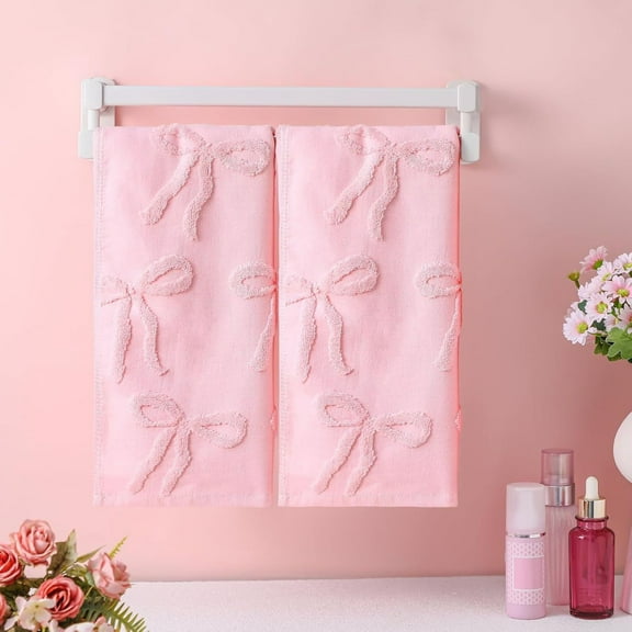 Bwomeauty Valentines Day Decorations, Cottons Face Towels Bowknot Patterns Towels Home Decor Gift Towels, Holiday Gifts