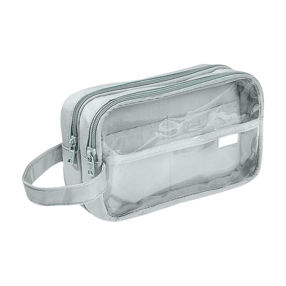 Bwomeauty Women Gifts, 1PC Layer Large Capacity Transparent Pencil Case For Students Portable Large Capacity Stain Durability Rectangular Storage Pouch, Classroom Supplies