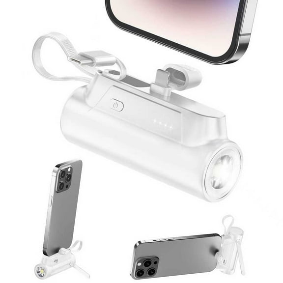 Bwrethay Portable Charger Power Bank for iphone android 5000mah Mini Fast Charger Battery Pack Compatible with iPhone 15/14/13/12 White