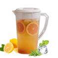 thumbnail image 1 of Bxaolu 0.6-Gallon Slim Plastic Pitcher with Lid – Clear Water Jug with Spout, Iced Tea Pitcher for Fridge, Dishwasher/Freezer Safe, BPA & Phthalate Free – White, 1 of 9
