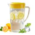 thumbnail image 1 of Bxaolu 0.6-Gallon Slim Plastic Pitcher with Lid – Clear Water Jug with Spout, Iced Tea Pitcher for Fridge, Dishwasher/Freezer Safe, BPA & Phthalate Free – Yellow, 1 of 8