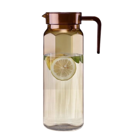 Bxaolu 1.1 Liters/37 oz Small Plastic Pitcher with Lid and Handle for Fridge, Iced Tea and Coffee Storage Container, Resistant to Hot and Cold Drinks, Coffee