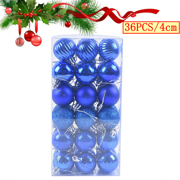 Bxaolu 1.57 Inches Small Christmas Tree Decorations Ornament Set for Fall, 36pcs Red Green and Gold Shatterproof Christmas Ball Ornaments Bulk, Hanging Decor for Xmas Holiday Party(4cm)