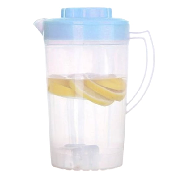 Bxaolu 1-Pack 2L Plastic Pitchers with Lids – Iced Tea Pitchers with Twist Cover BPA-Free, Dishwasher and Freezer Safe, Ideal for Water, Juice, Fridge Storage, Kitchen Home Accessories, Blue