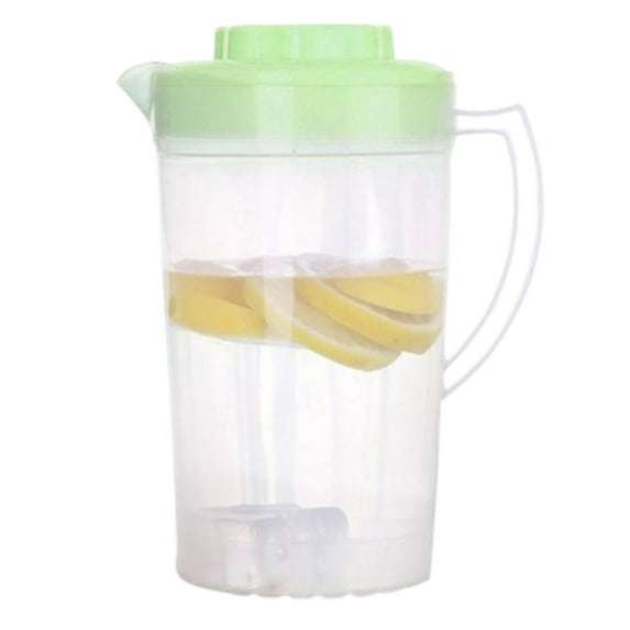 Bxaolu 1-Pack 2L Plastic Pitchers with Lids – Iced Tea Pitchers with Twist Cover BPA-Free, Dishwasher and Freezer Safe, Ideal for Water, Juice, Fridge Storage, Kitchen Home Accessories, Green